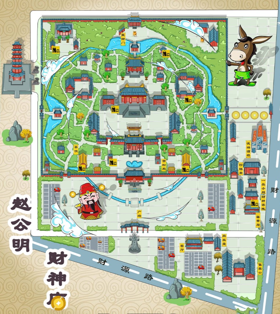宿豫寺庙类手绘地图